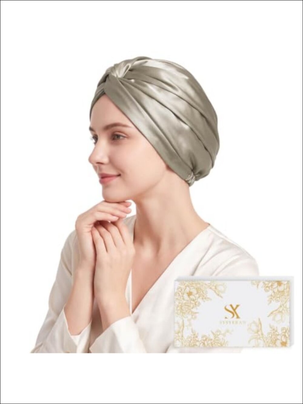 19MM Mulberry Silk Hair Bonnet for Sleeping Women Double-Layer Silk Cap